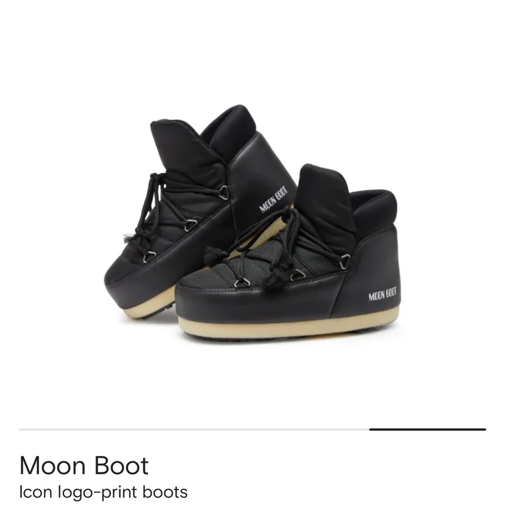 Moon Boot Iconic Black Logo Boots